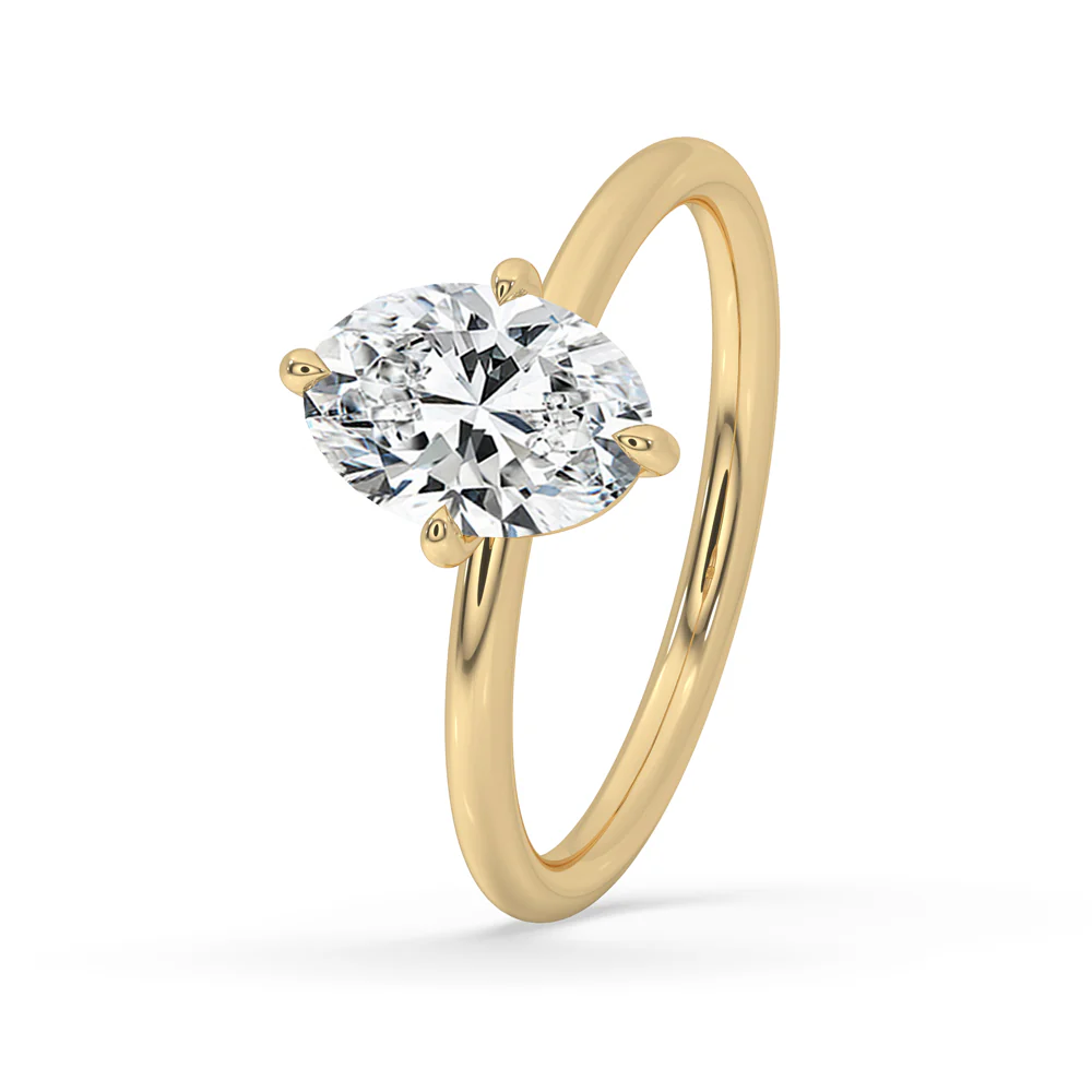 2 Carat Oval Diamond Ring in Classic Claw Prong - Image 2