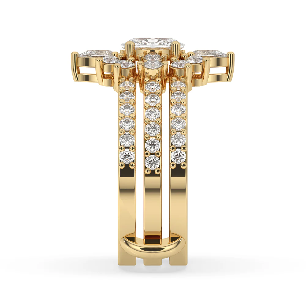 Oval Diamond Pave Engagement Ring With Wedding Band - Image 5