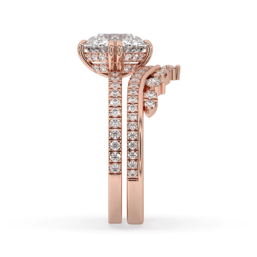 2 Carat Round Diamond Ring With Pave Band - Image 2
