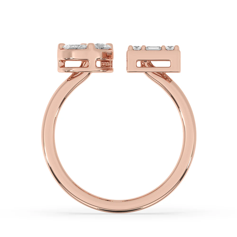 2 Stone Engagement Ring With Multiple Shape Diamond - Image 4