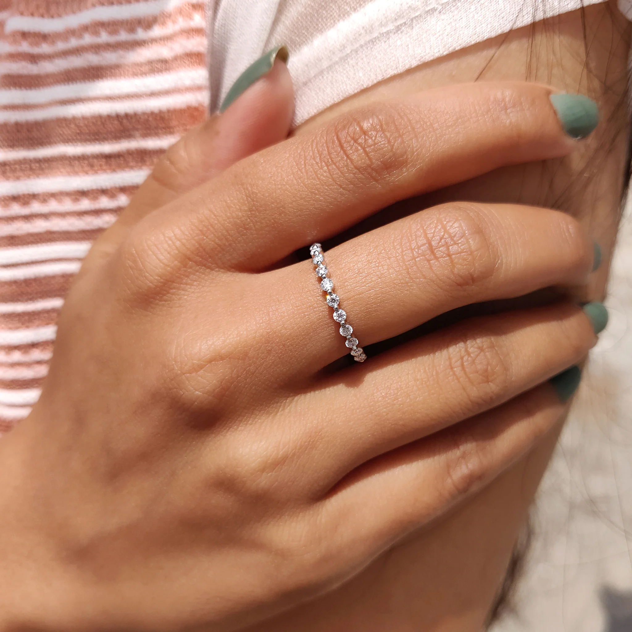 3/4 Eternity Band In Round Cut - Image 2