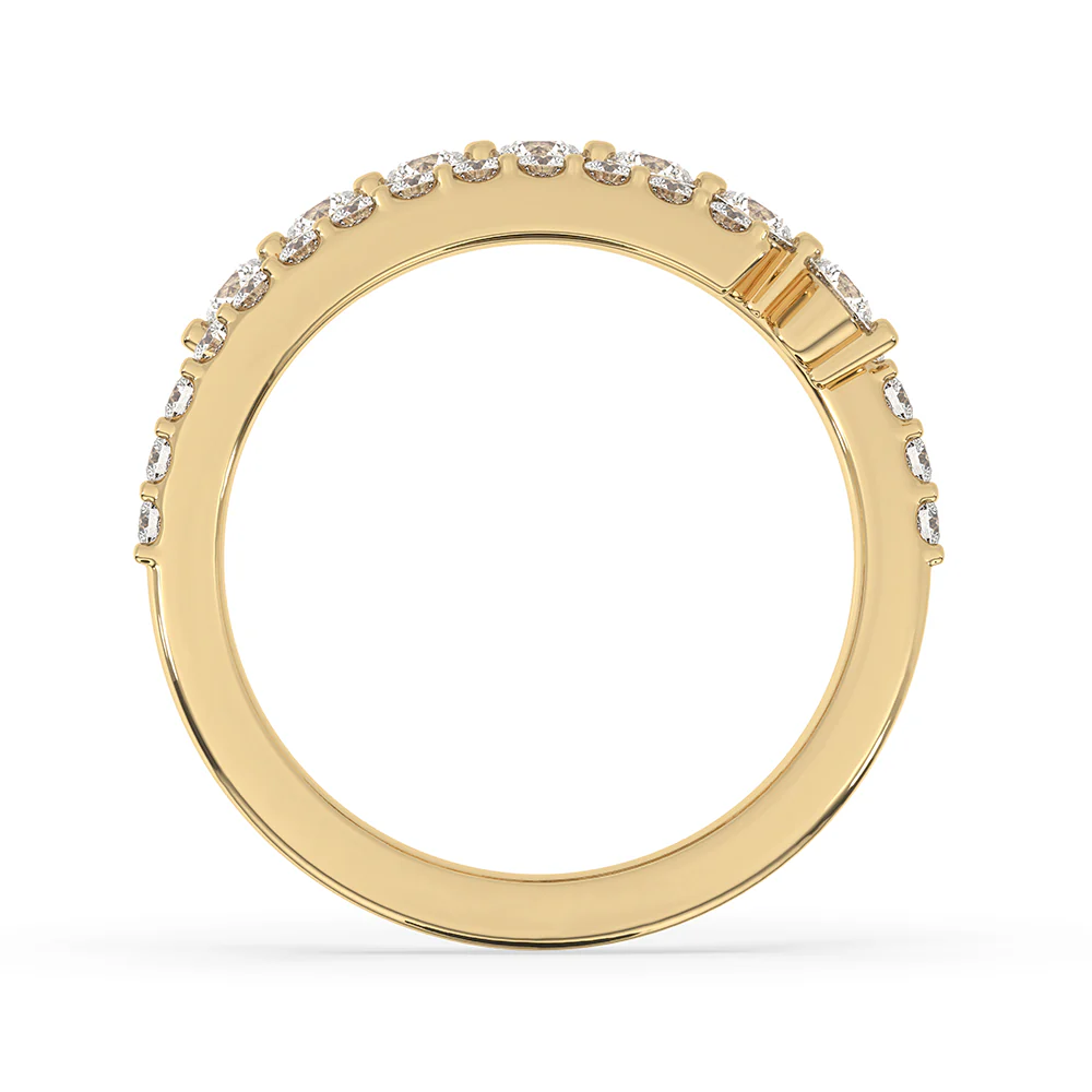 3 Row Pave Diamond Band With Bypass Setting - Image 4