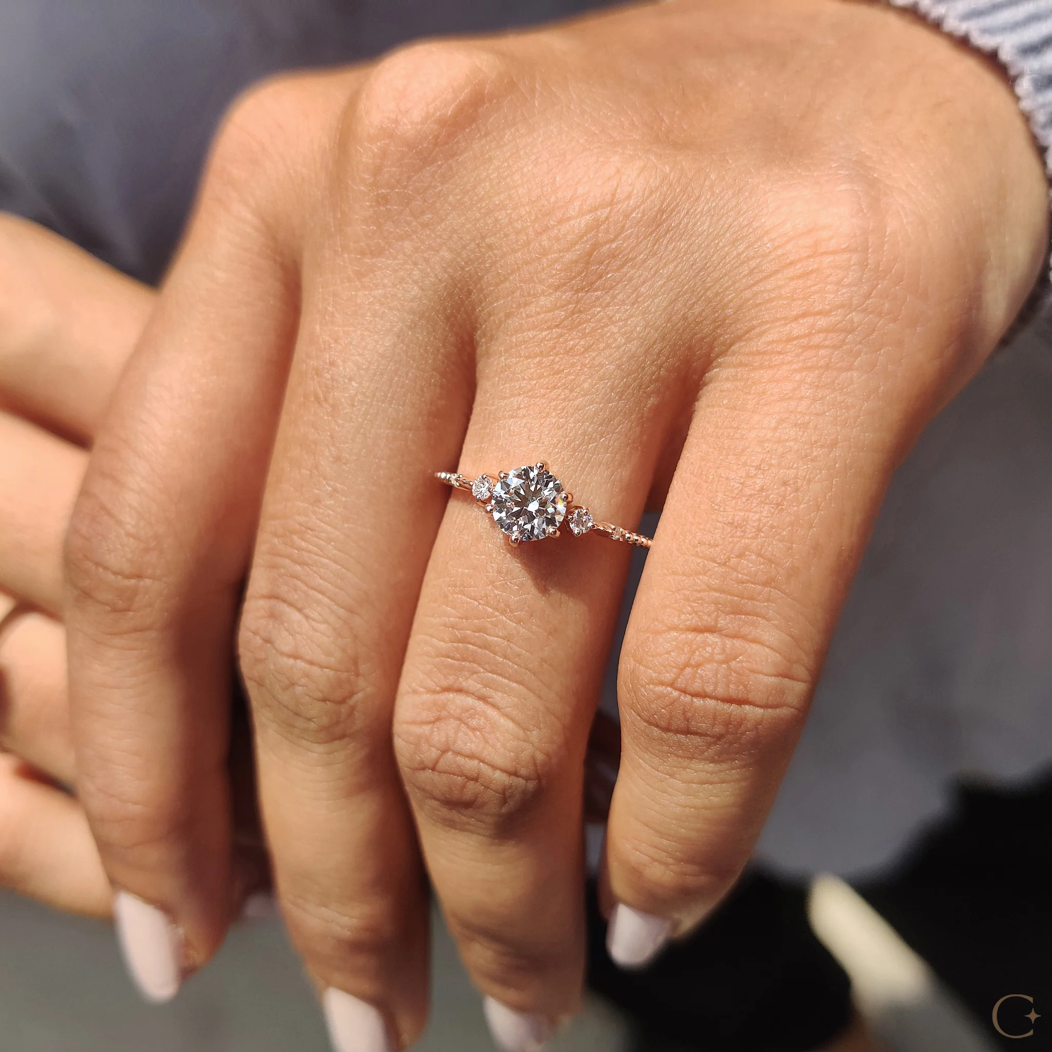 3 Stone Diamond Ring With Round Cut Stones - Image 6