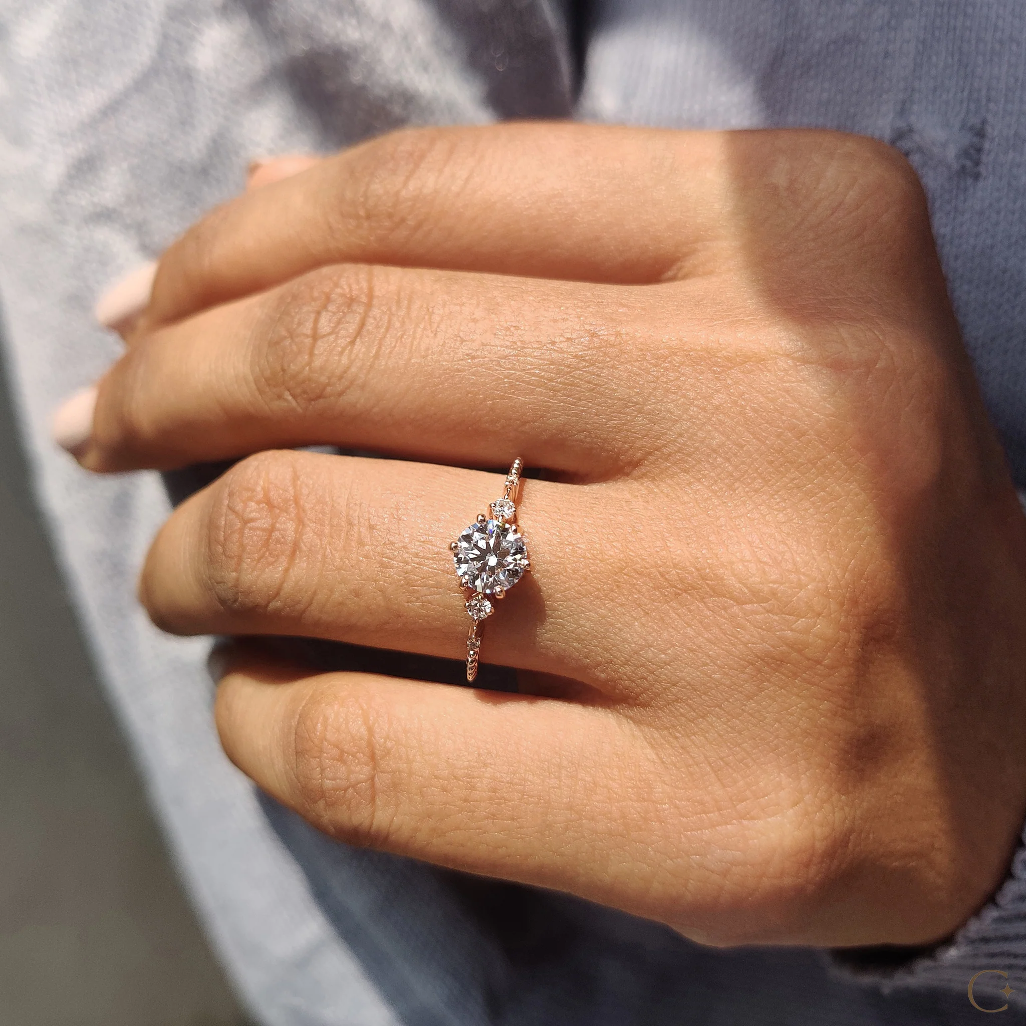 3 Stone Diamond Ring With Round Cut Stones - Image 7