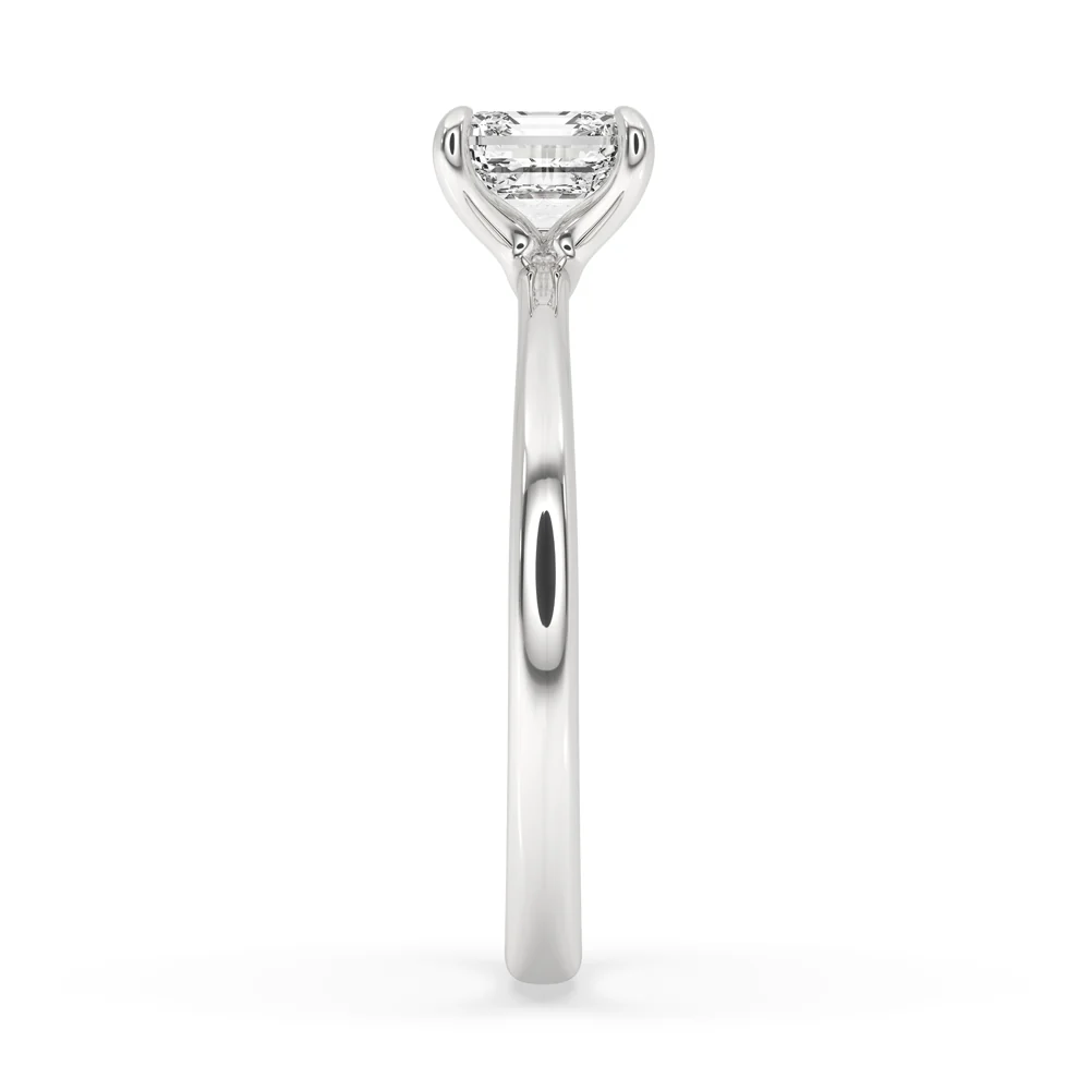 Diamond Solitaire Engagement Ring with Asscher Style - Image 5