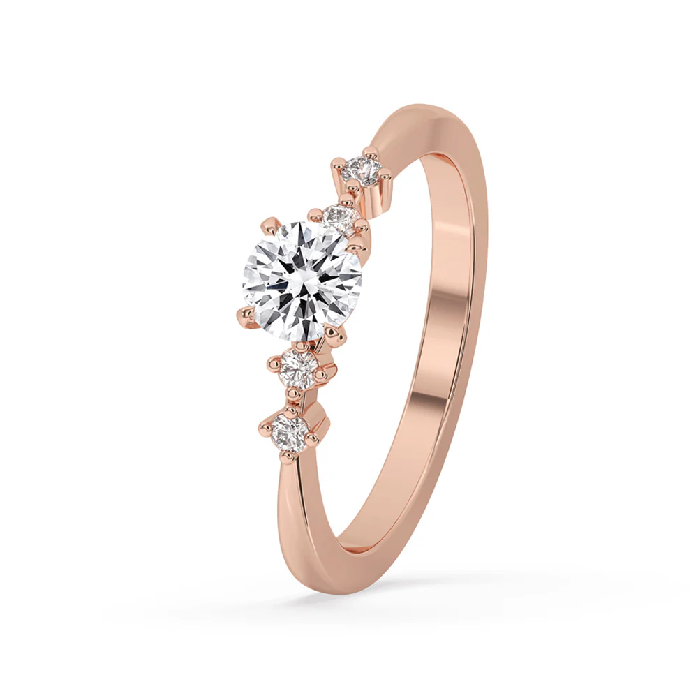 5 Stone Diamond Ring - Round Lab Grown Diamond - Image 4