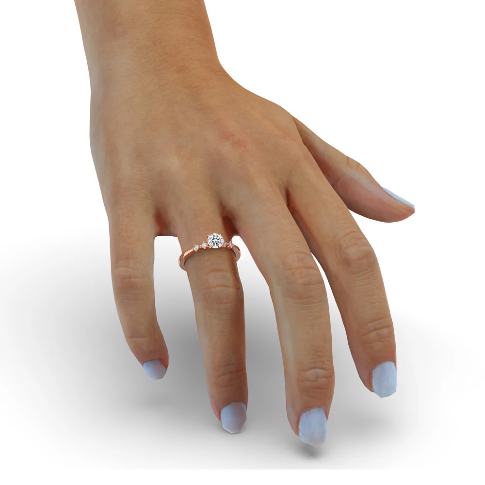 5 Stone Diamond Ring - Round Lab Grown Diamond - Image 5