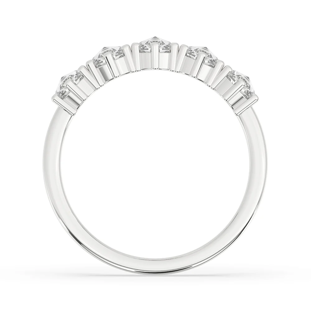 5 Stone Round Rose Cut Diamond Band - Image 4