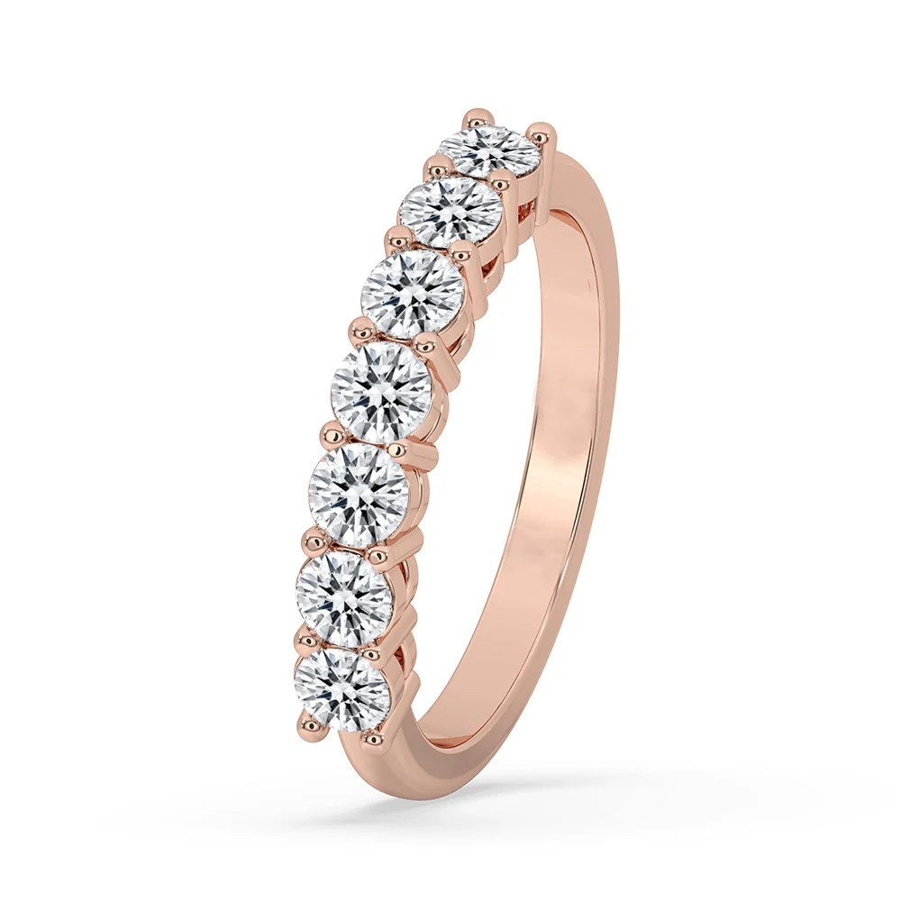 7 Stone Diamond Band In Rose Gold - Image 2