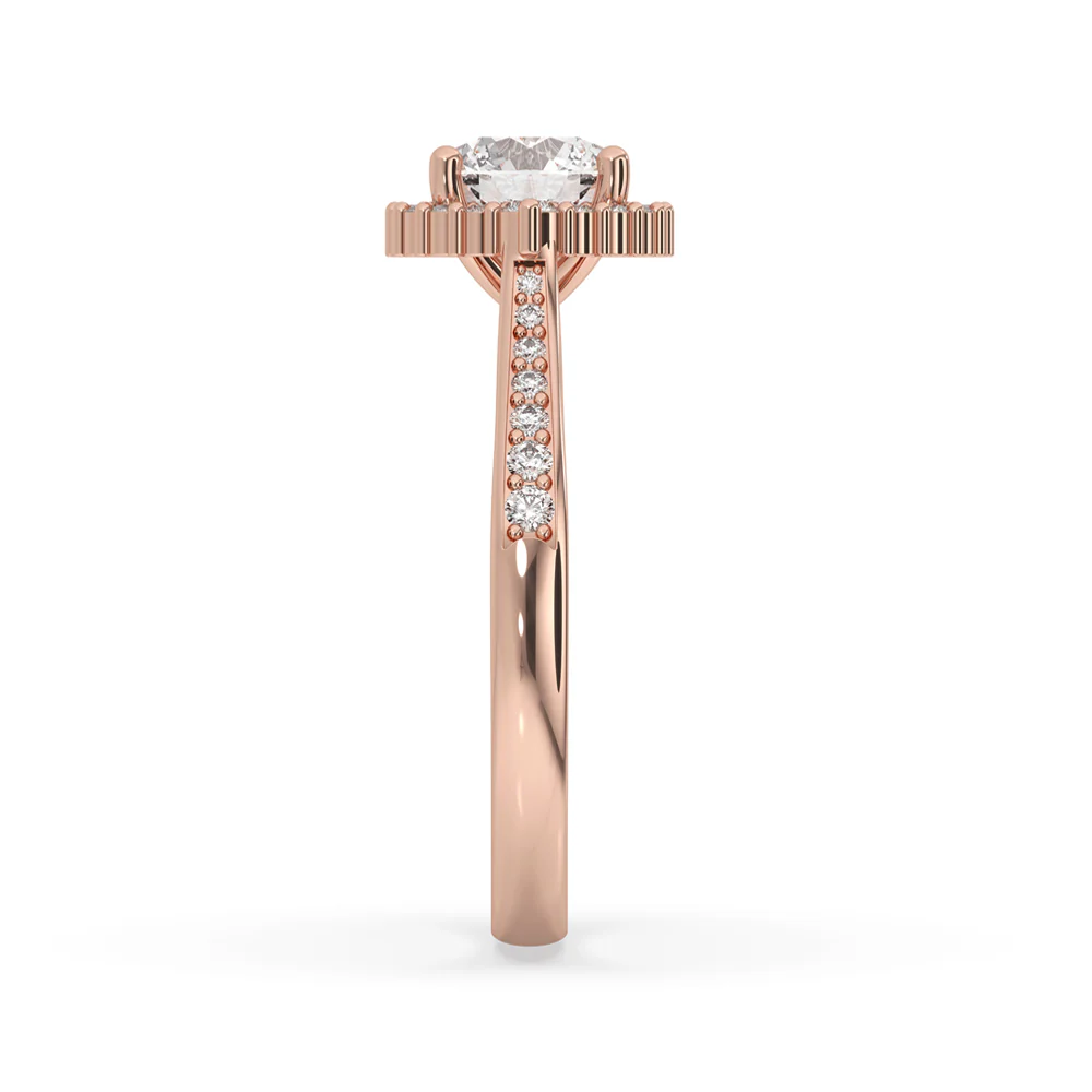 Antique Inspired Engagement Ring with Cathedral Setting - Image 4