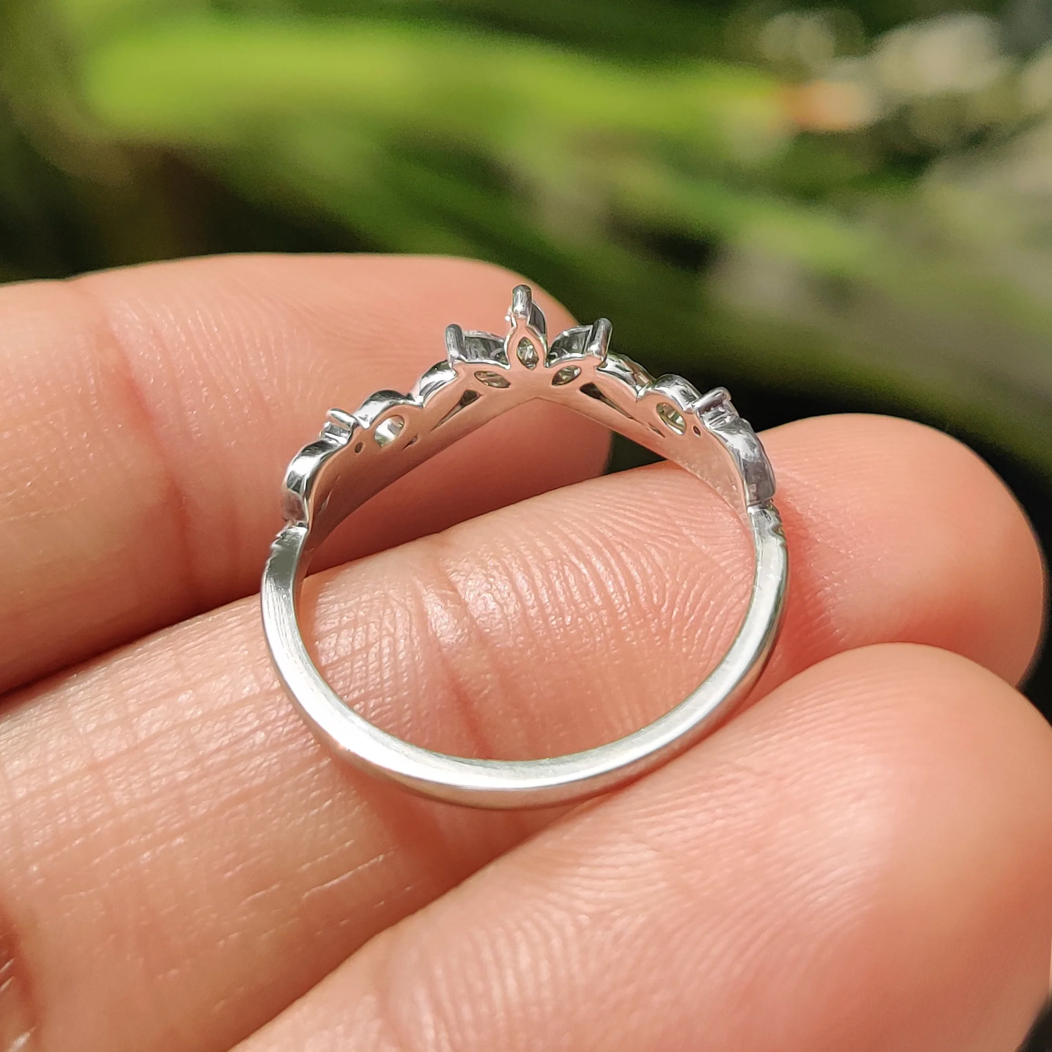 Art Deco Marquise Wedding Ring In Chevron Style - Image 9