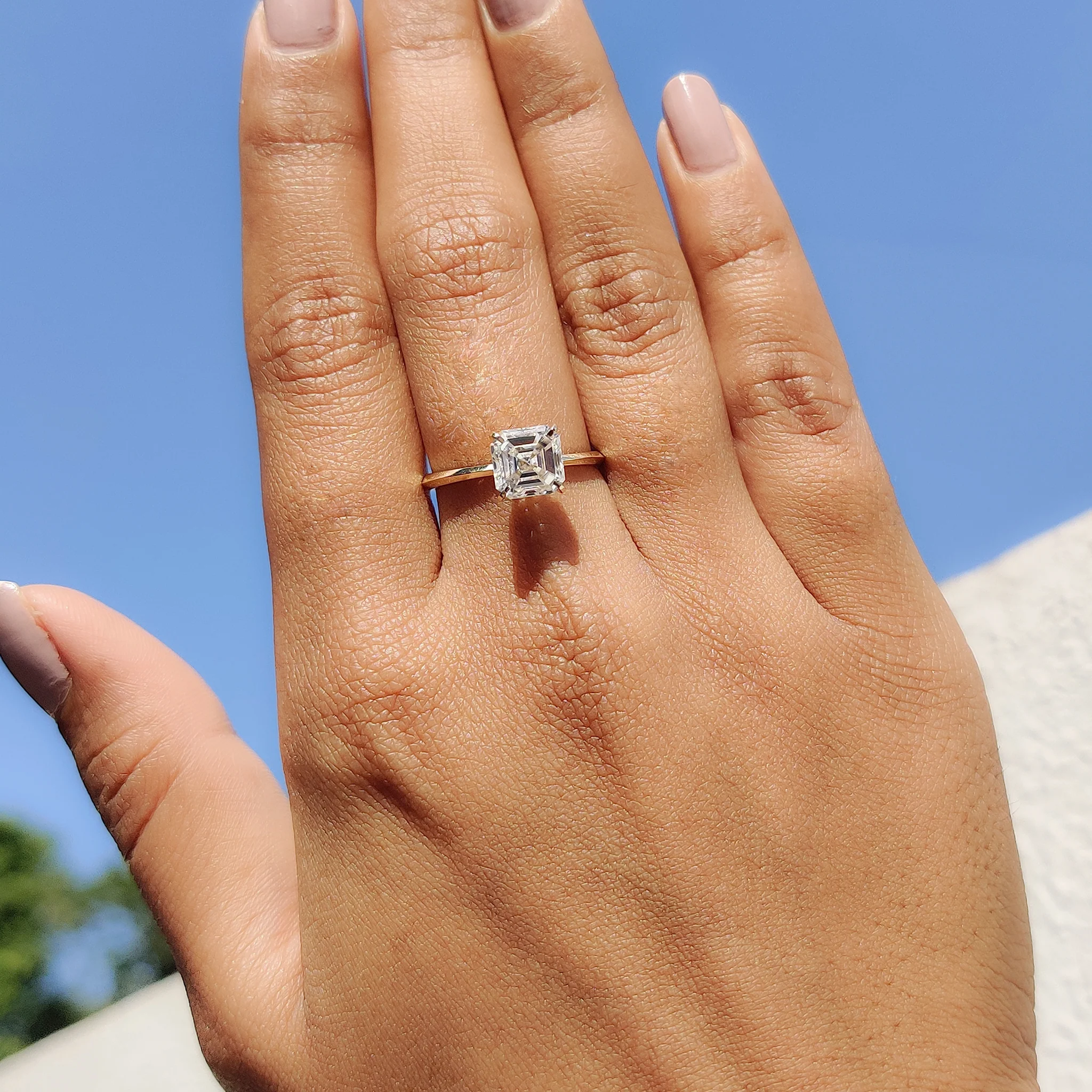 Asscher Cut Engagement Ring Basket Setting - Image 6