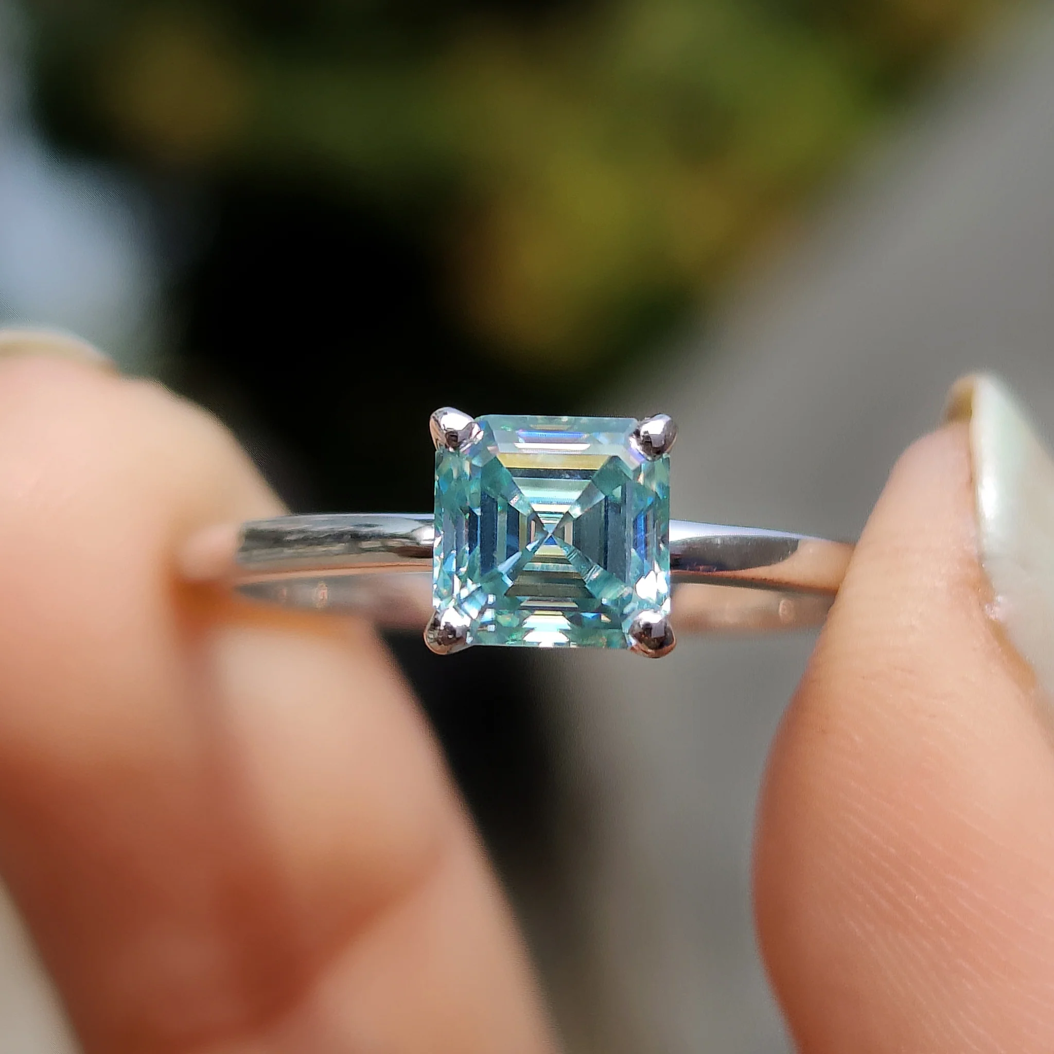 Asscher Cut Ring In Solitaire Style - Image 3