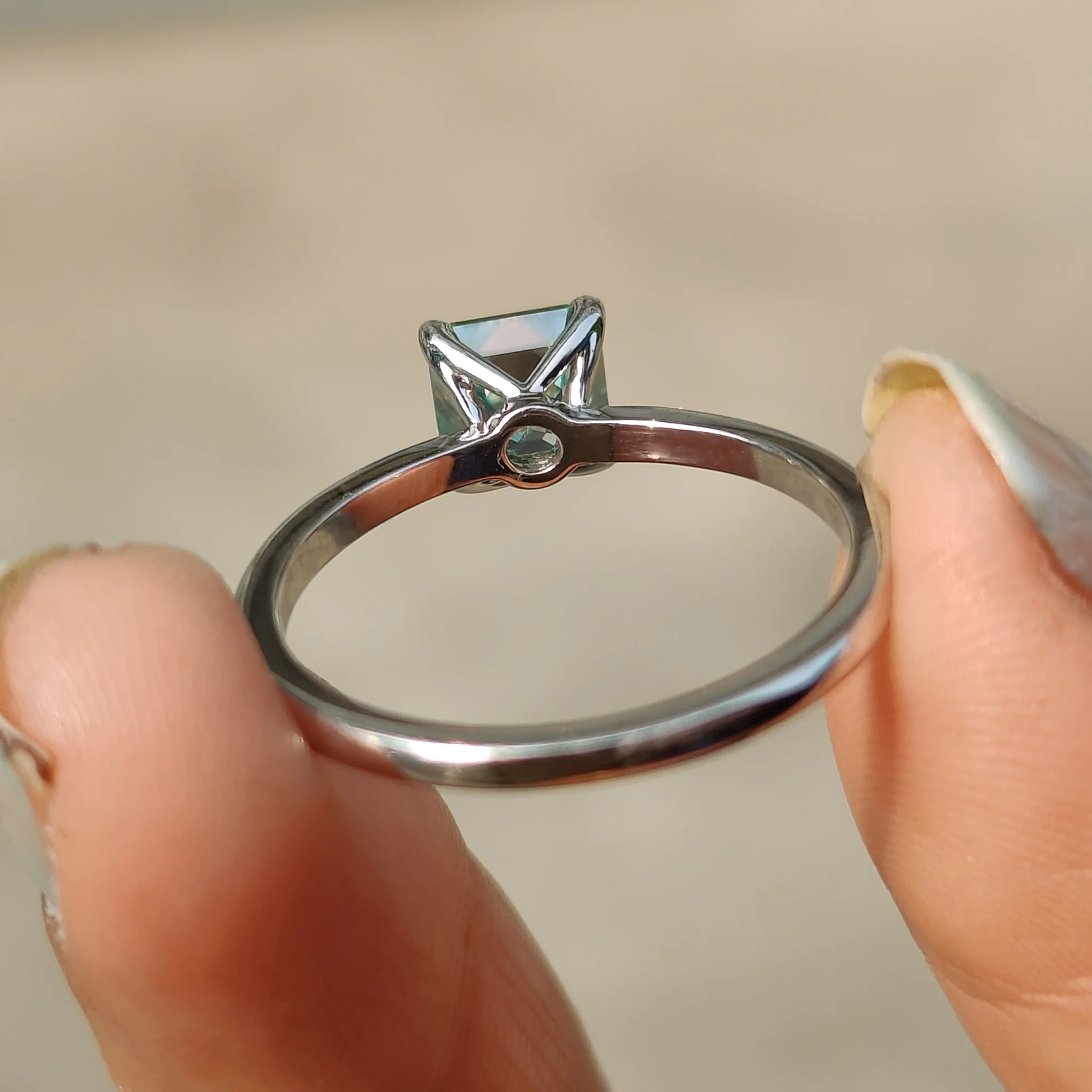 Asscher Cut Ring In Solitaire Style - Image 5