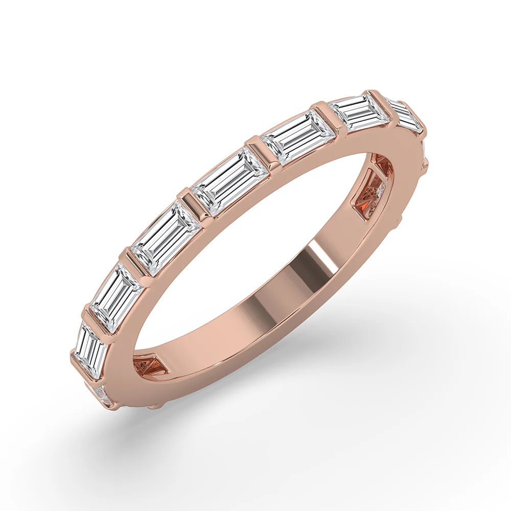 Baguette Diamond Band – Half Eternity - Image 3