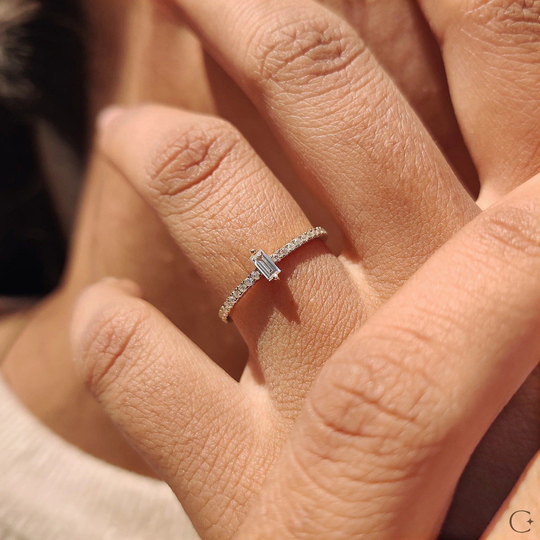 Baguette Diamond Ring In Pave Style - Image 5