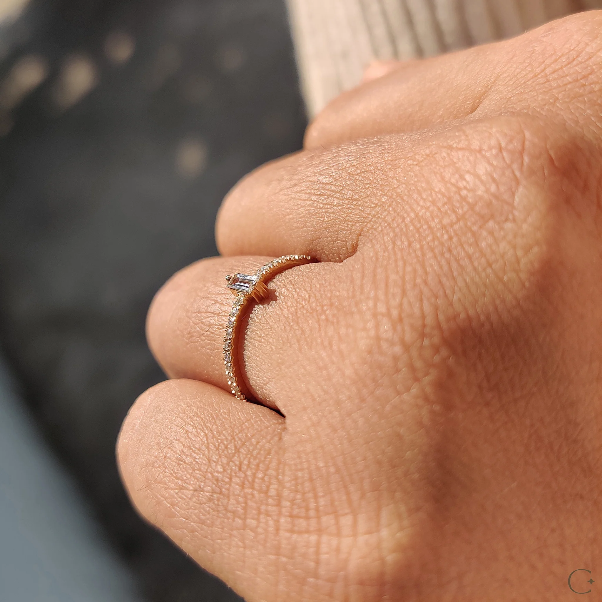 Baguette Diamond Ring In Pave Style - Image 6