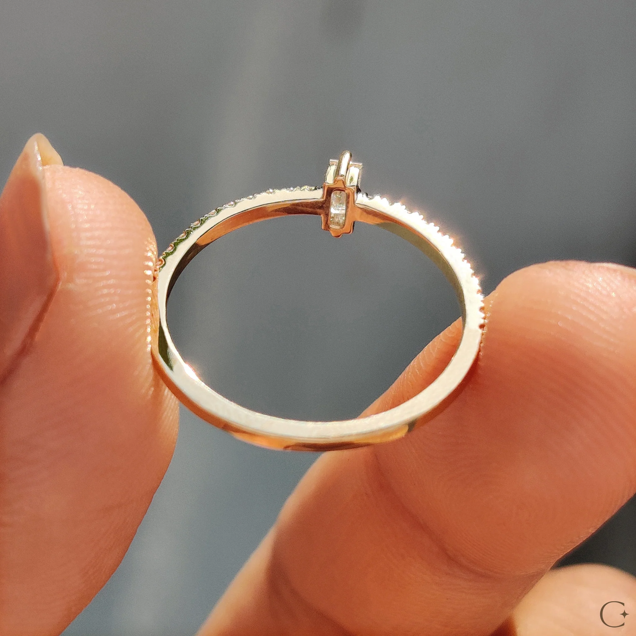 Baguette Diamond Ring In Pave Style - Image 9