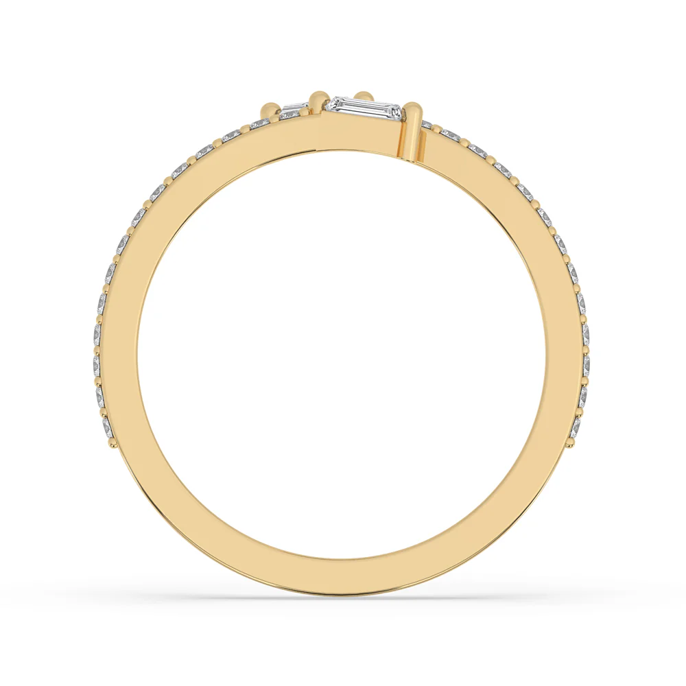 Baguette Wedding Band – Bypass Setting - Image 3