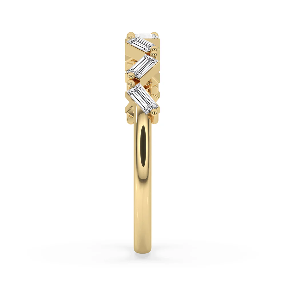 Baguette Wedding Band in Unique Zig Zag Design - Image 4