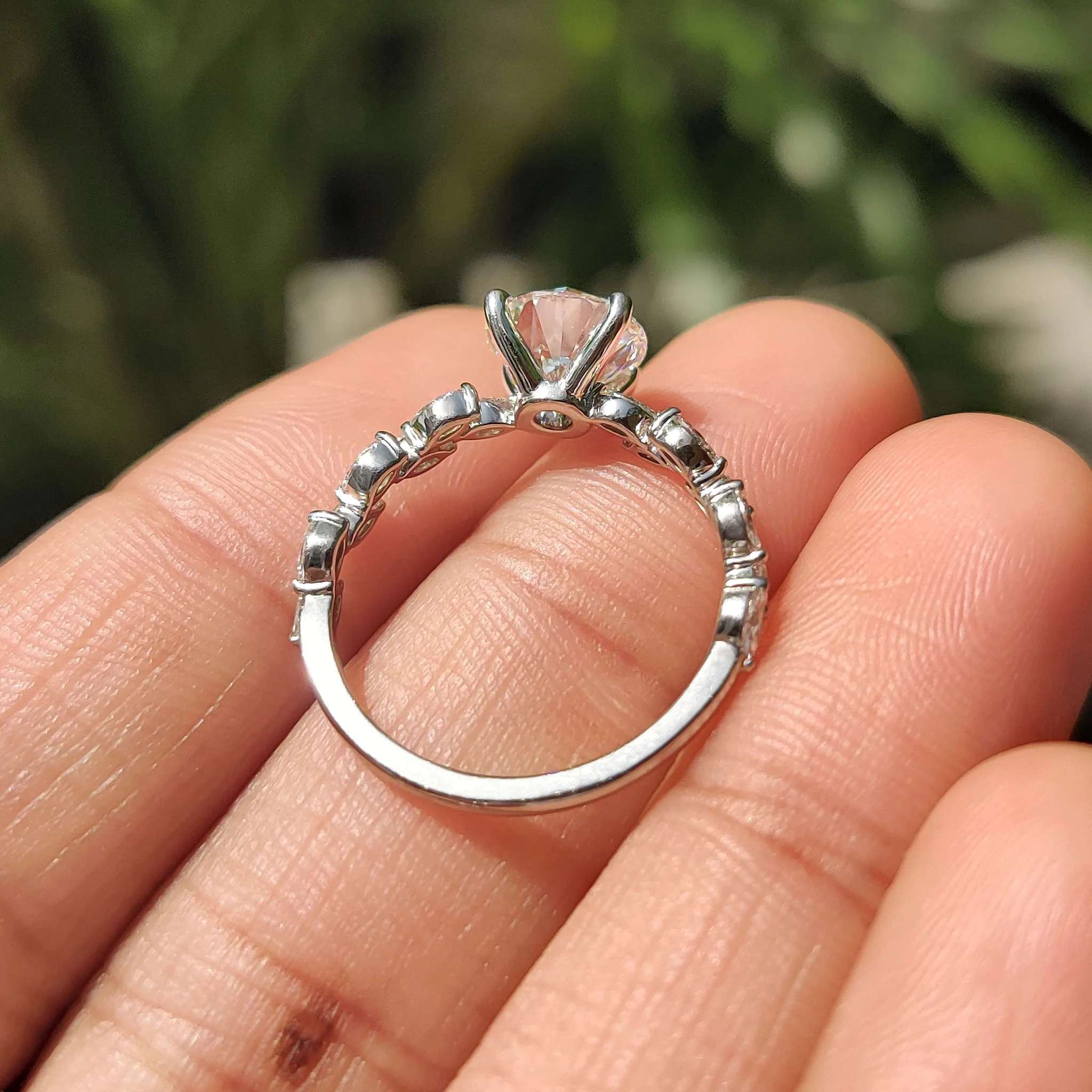 Basket Setting Round Cut Engagement Ring - Image 6