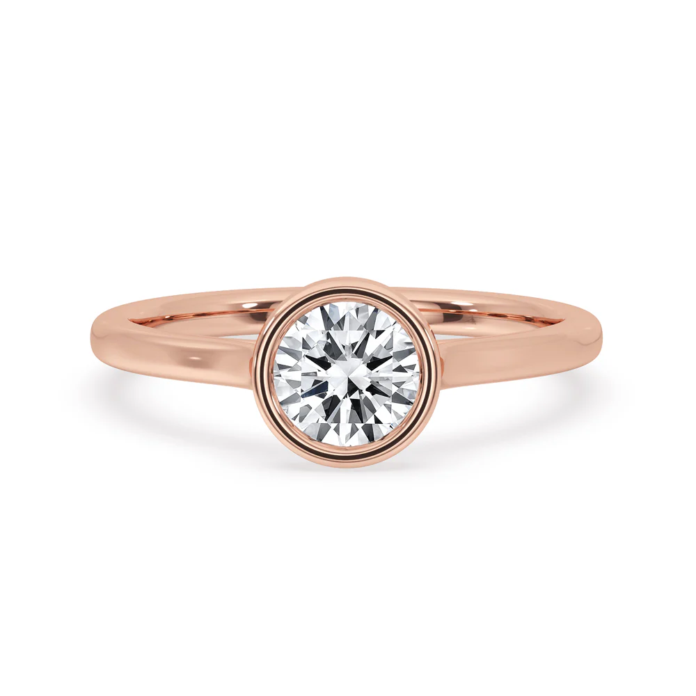 Bezel Engagement Ring With Round Diamond