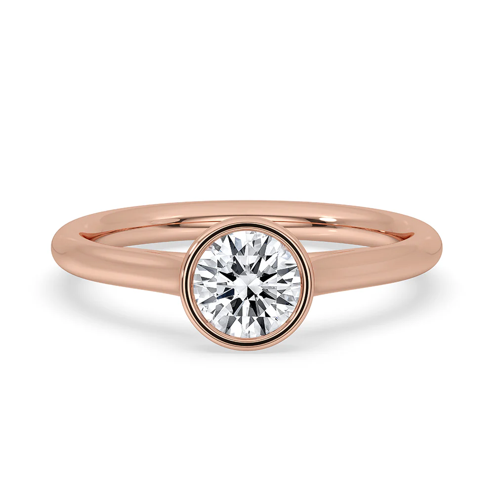 Bezel Set Diamond Ring With Round Cut