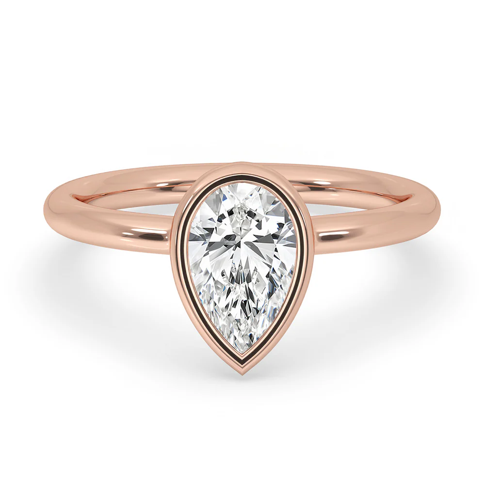 Bezel Set Diamond Ring With Classic Solitaire Setting