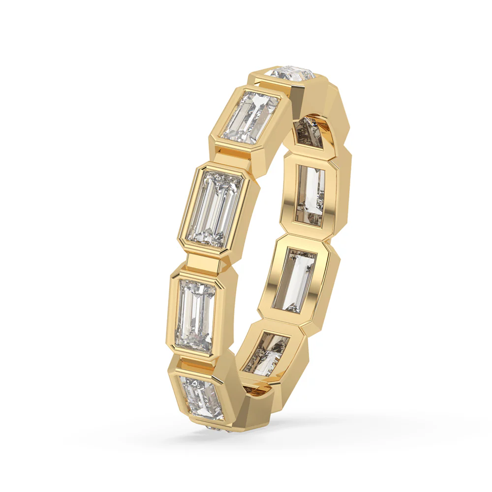 Bezel Wedding Band – Baguette Cut Diamond - Image 2