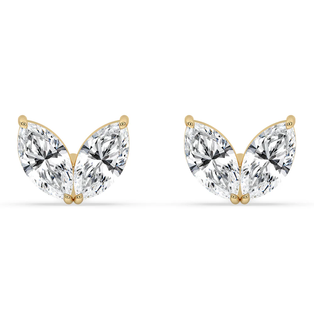 Marquise Earrings - Yellow Gold