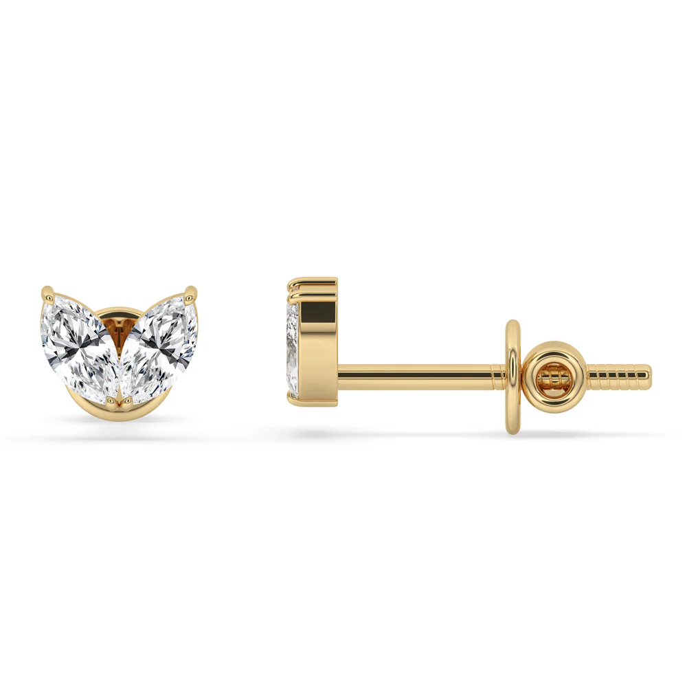 Marquise Earrings - Yellow Gold - Image 3