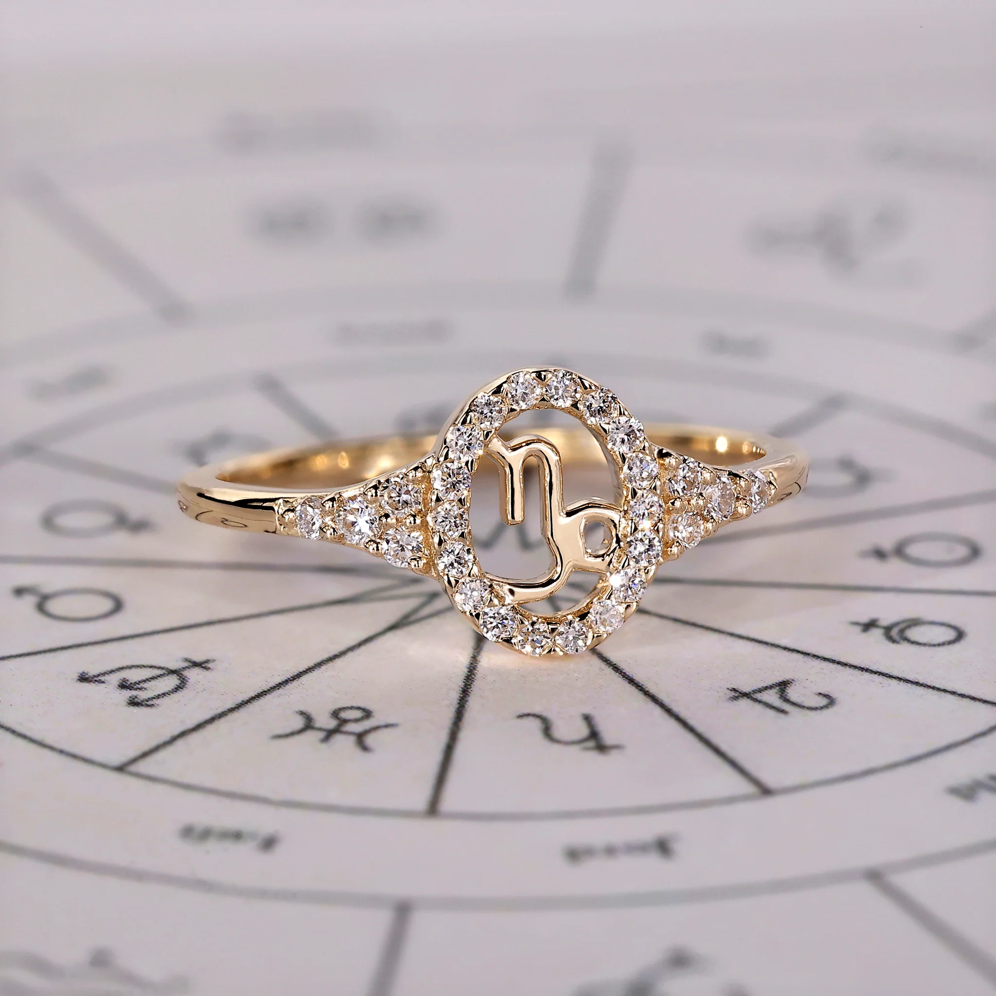Capricorn Ring With Halo Design - Image 4