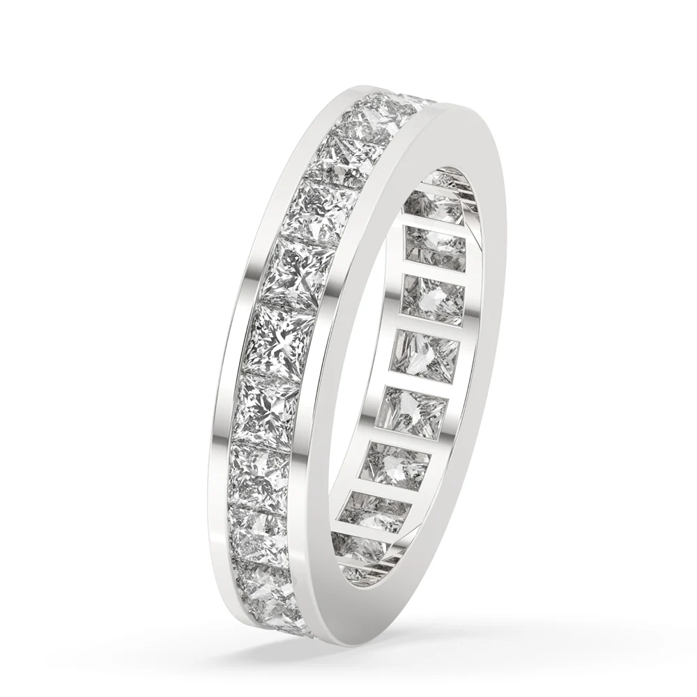 Channel Set Wedding Band - Princess Cut Diamond - Image 2