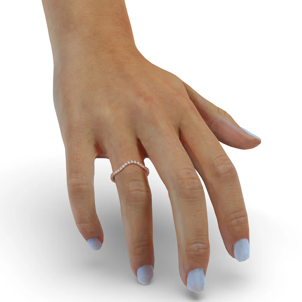 Curvy Wedding Band - Round Diamond - Image 5