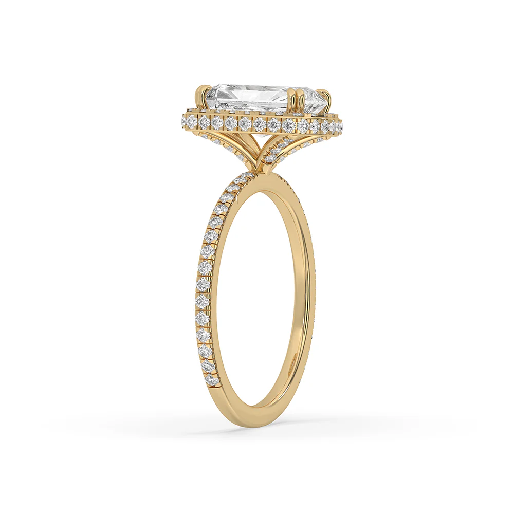 Cushion Cut Diamond Engagement Ring With Side Halo Setting - Image 3