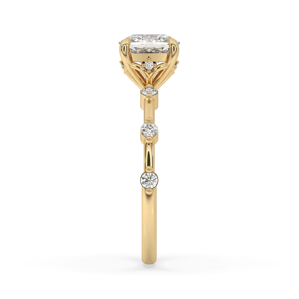Cushion Cut Diamond Ring in Elegant Pave Setting - Image 4