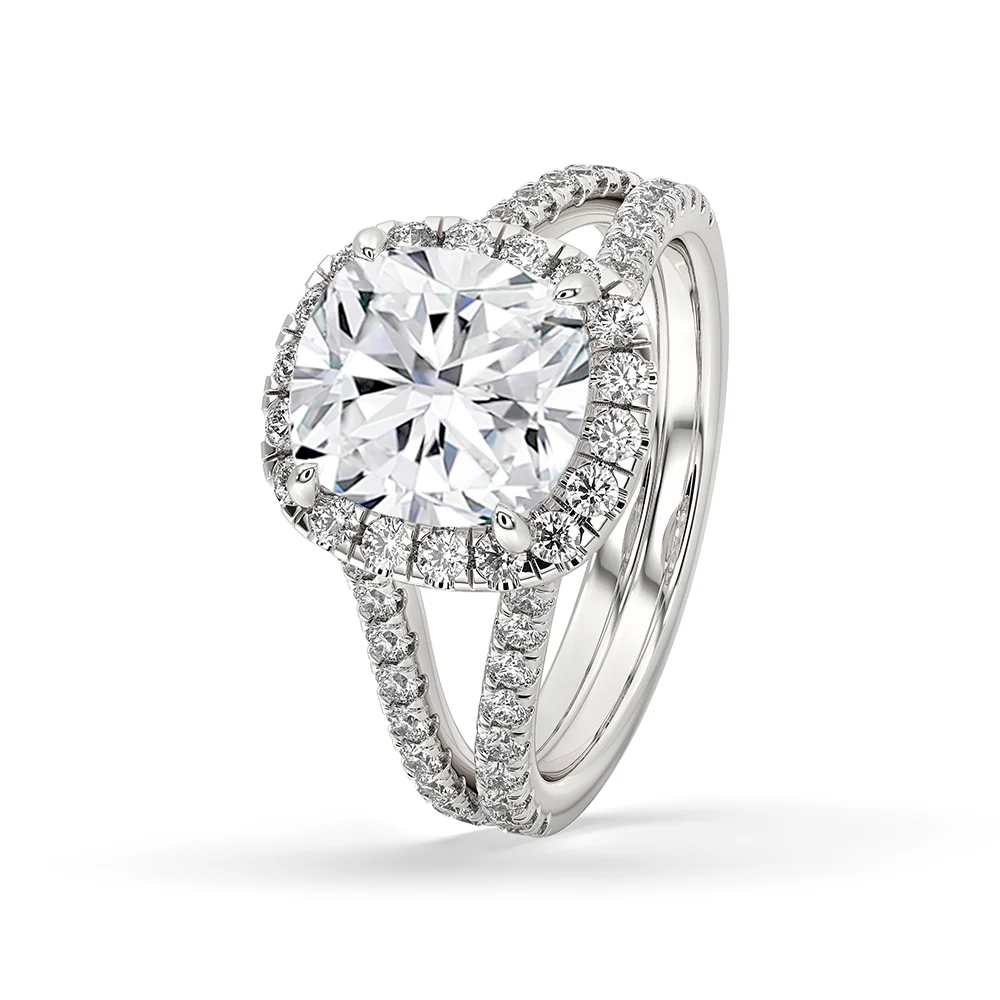 Cushion Cut Diamond Ring In Halo Setting - Image 3