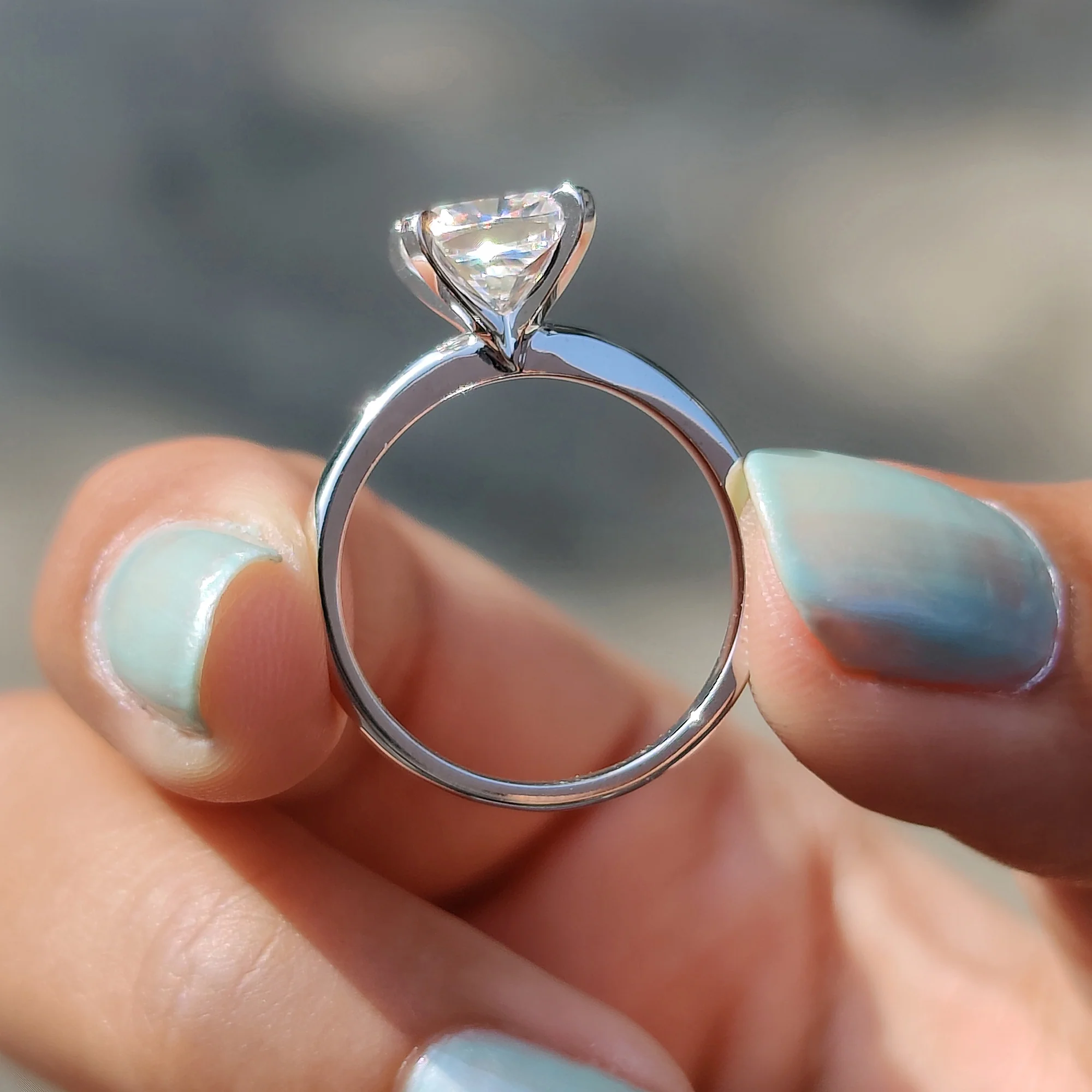 Solitaire Setting Cushion Cut Engagement Ring - Image 7