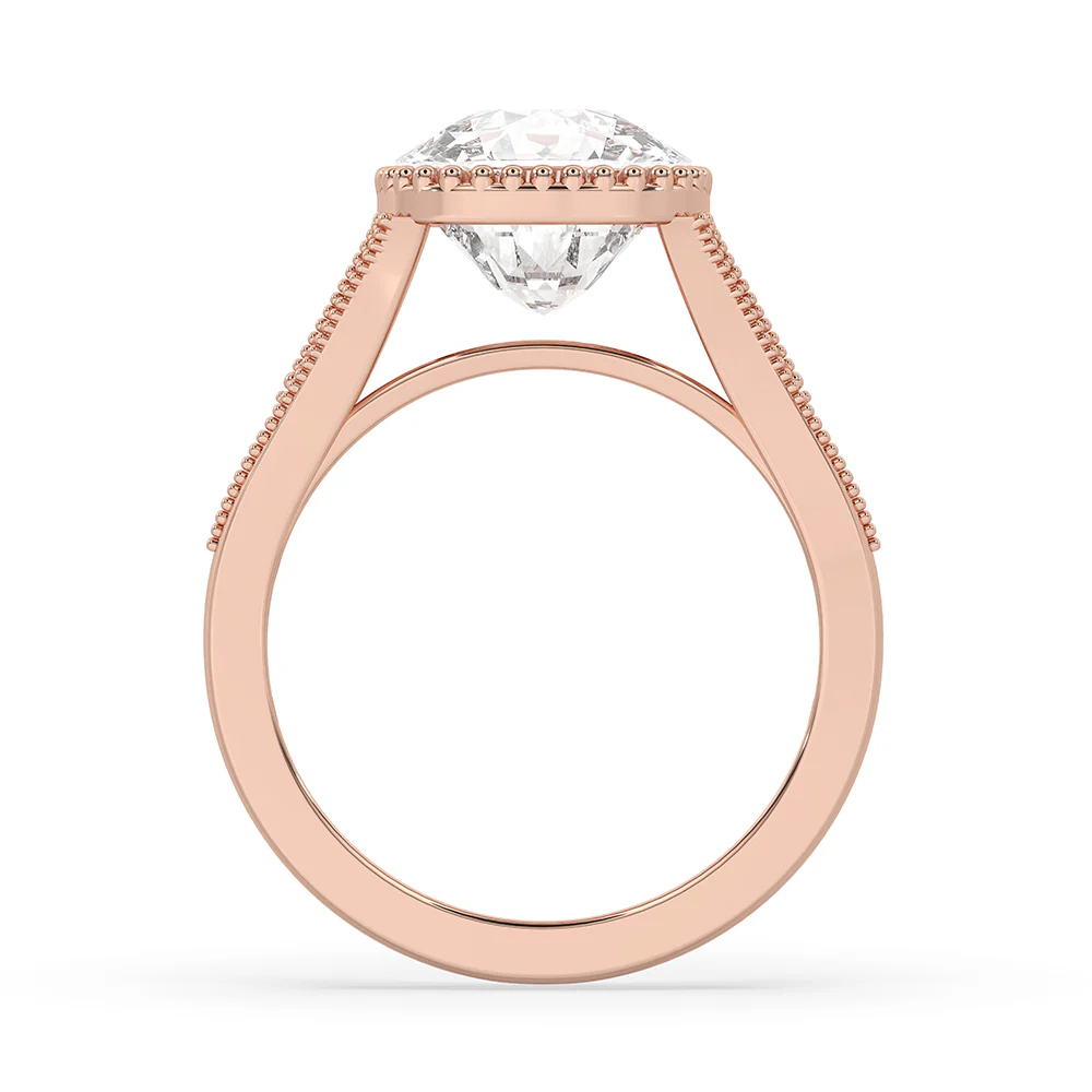 Cushion Cut Milgrain Engagement Ring Setting - Image 4