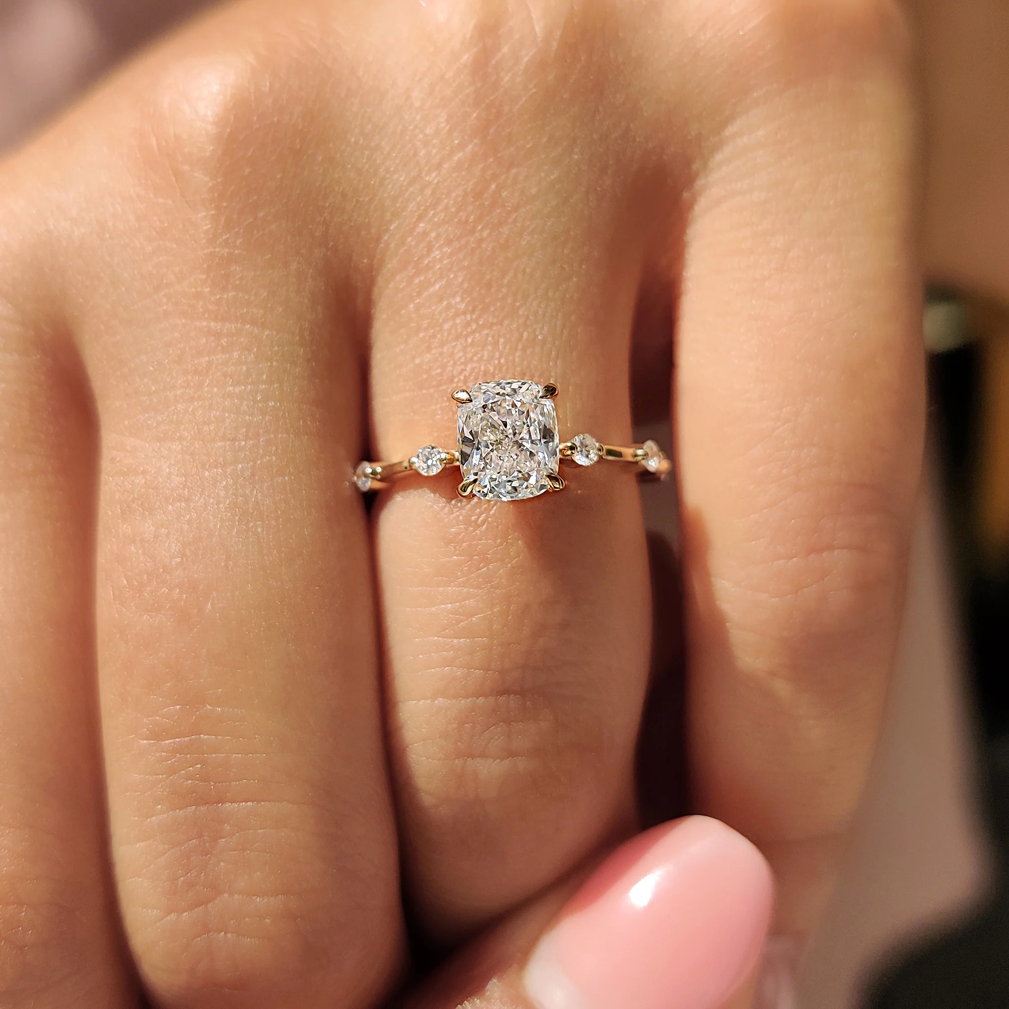 Cushion Cut Seven Stone Diamond Ring - Image 8