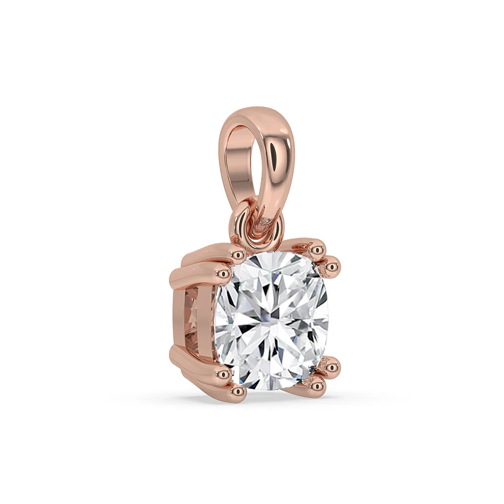 Cushion Cut Solitaire Diamond Pendant - Image 3