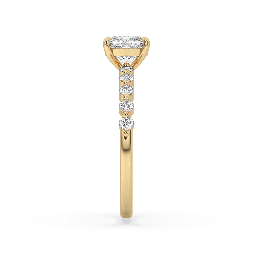 Cushion Diamond Engagement Ring with Pave Setting - Image 3