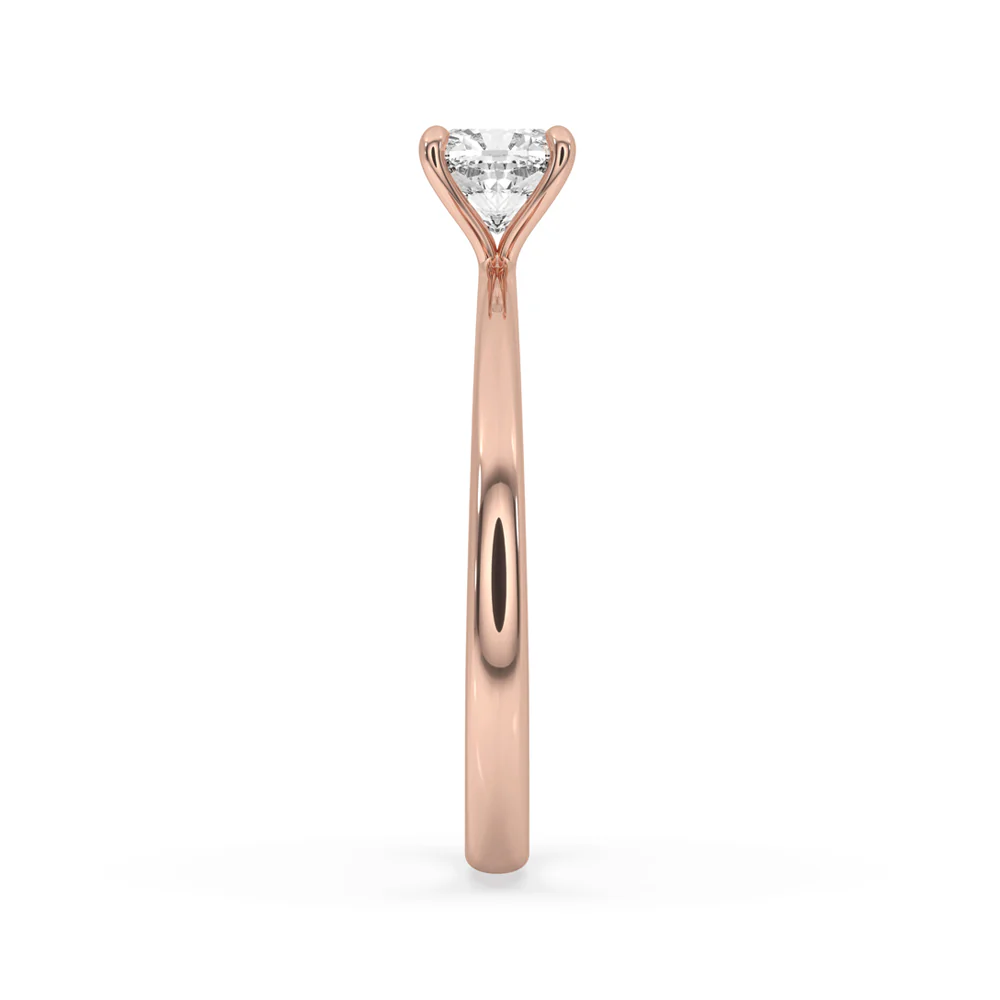 Cushion Diamond Solitaire Engagement Ring In Rose Gold - Image 4