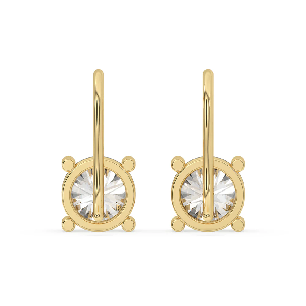 Dangle Diamond Earrings With Round Cut Diamond - Image 2