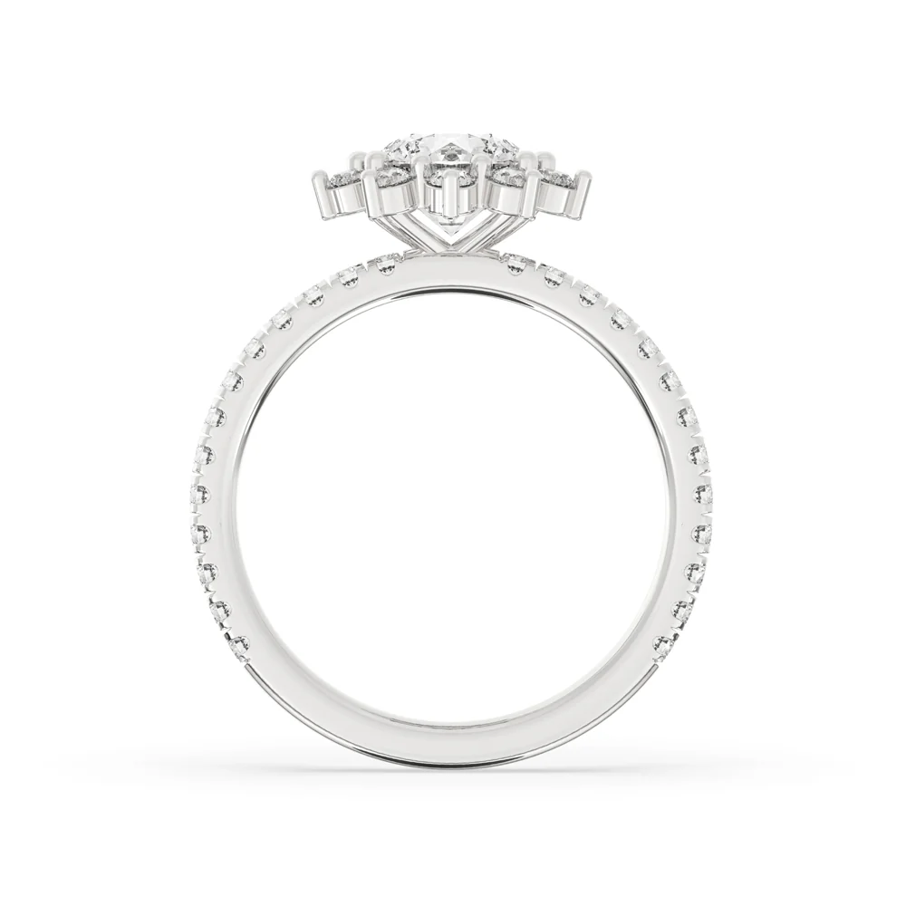 Diamond Cluster Ring With Pave Setting - Image 2