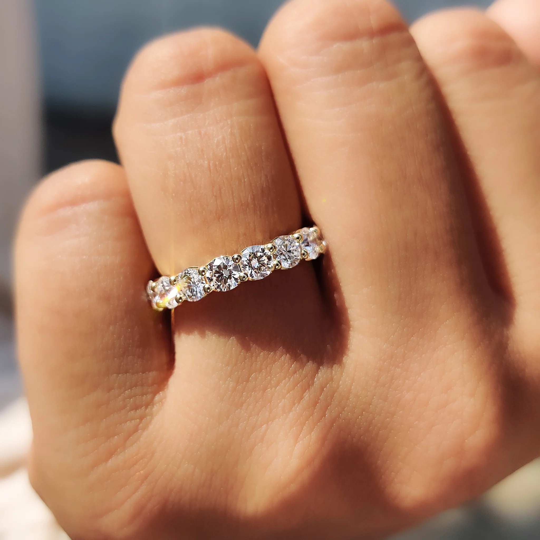 Diamond Half Eternity Band In Round Cut - Image 2