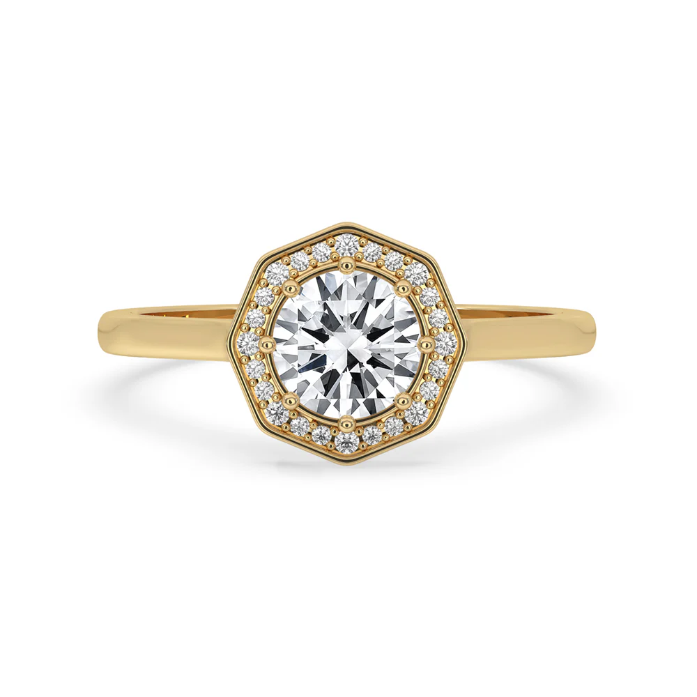 Round Diamond Halo Engagement Ring