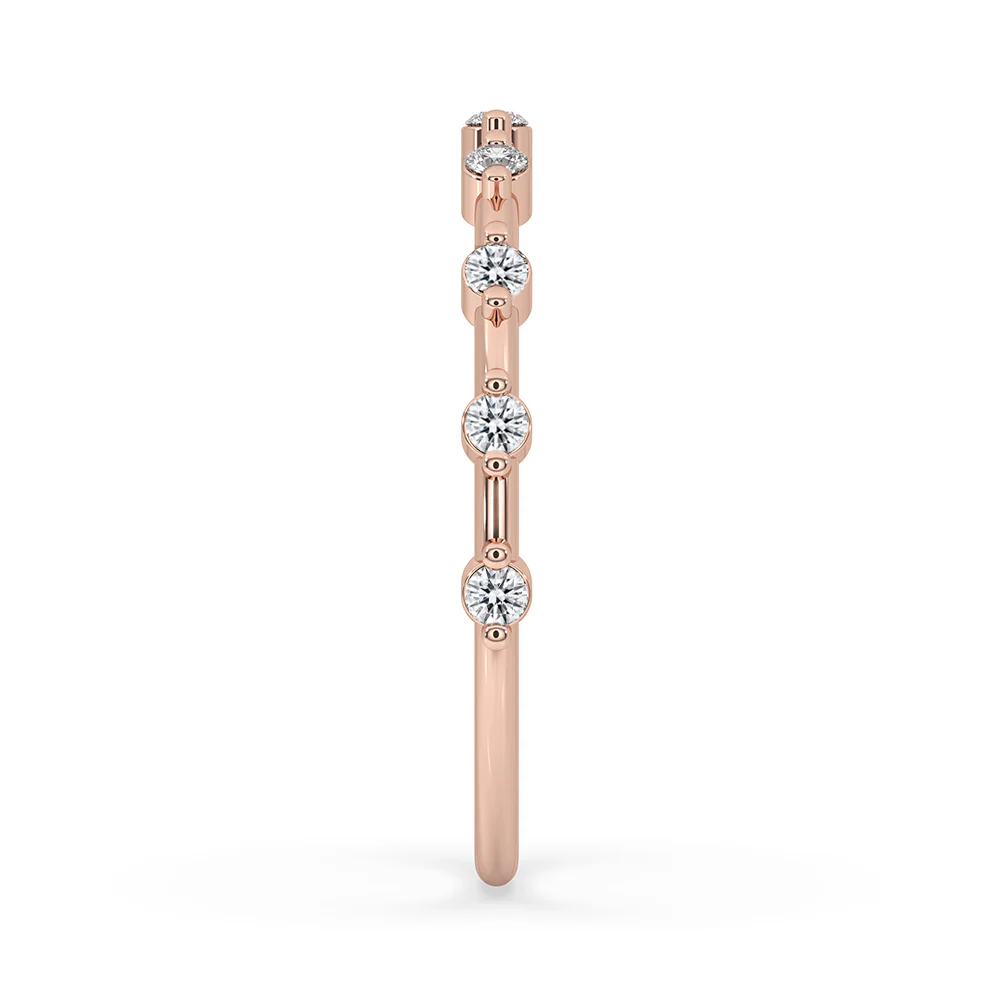 Distance Pave Rose Gold Wedding Band - Image 4
