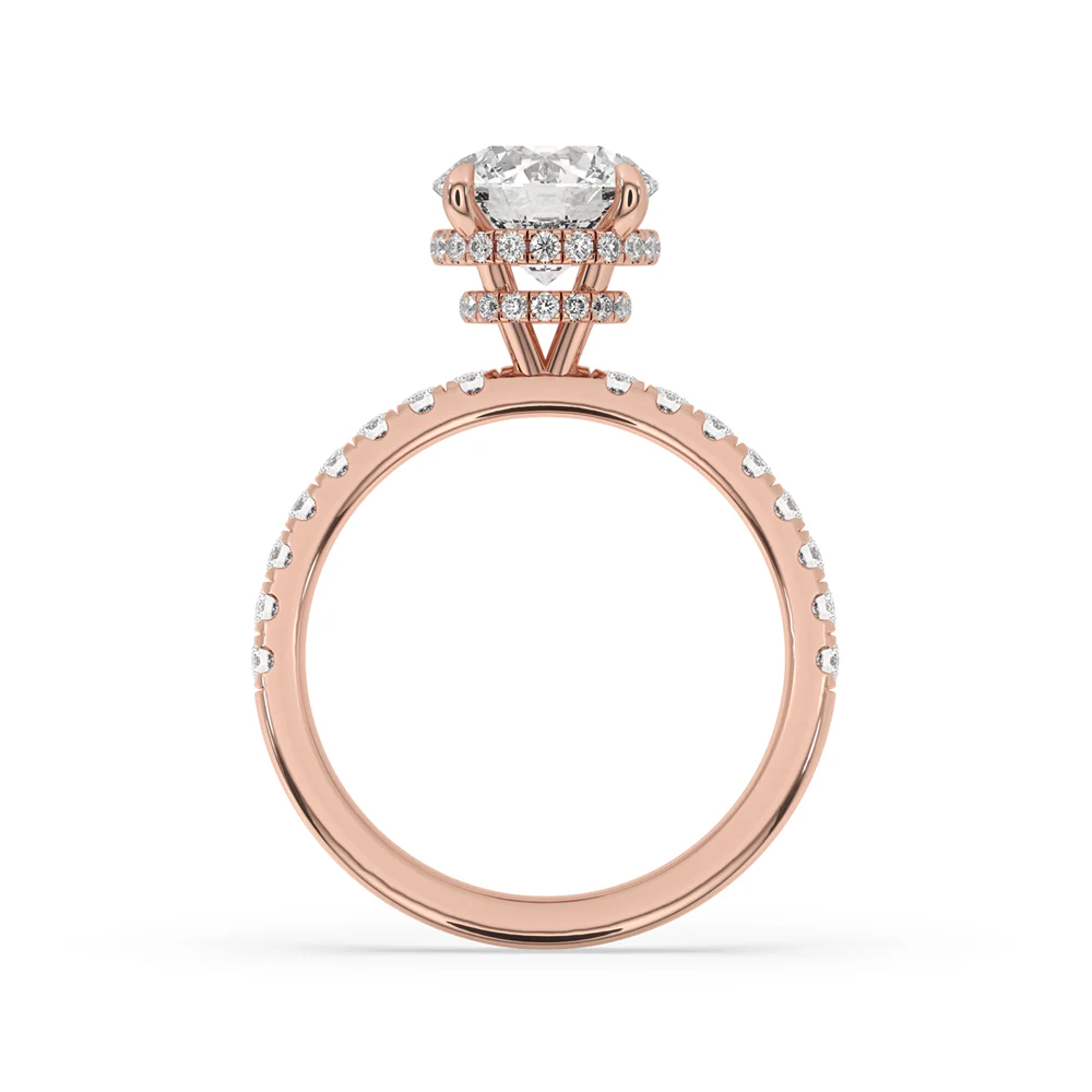 Round Diamond Double Hidden Halo Engagement Ring - Image 3