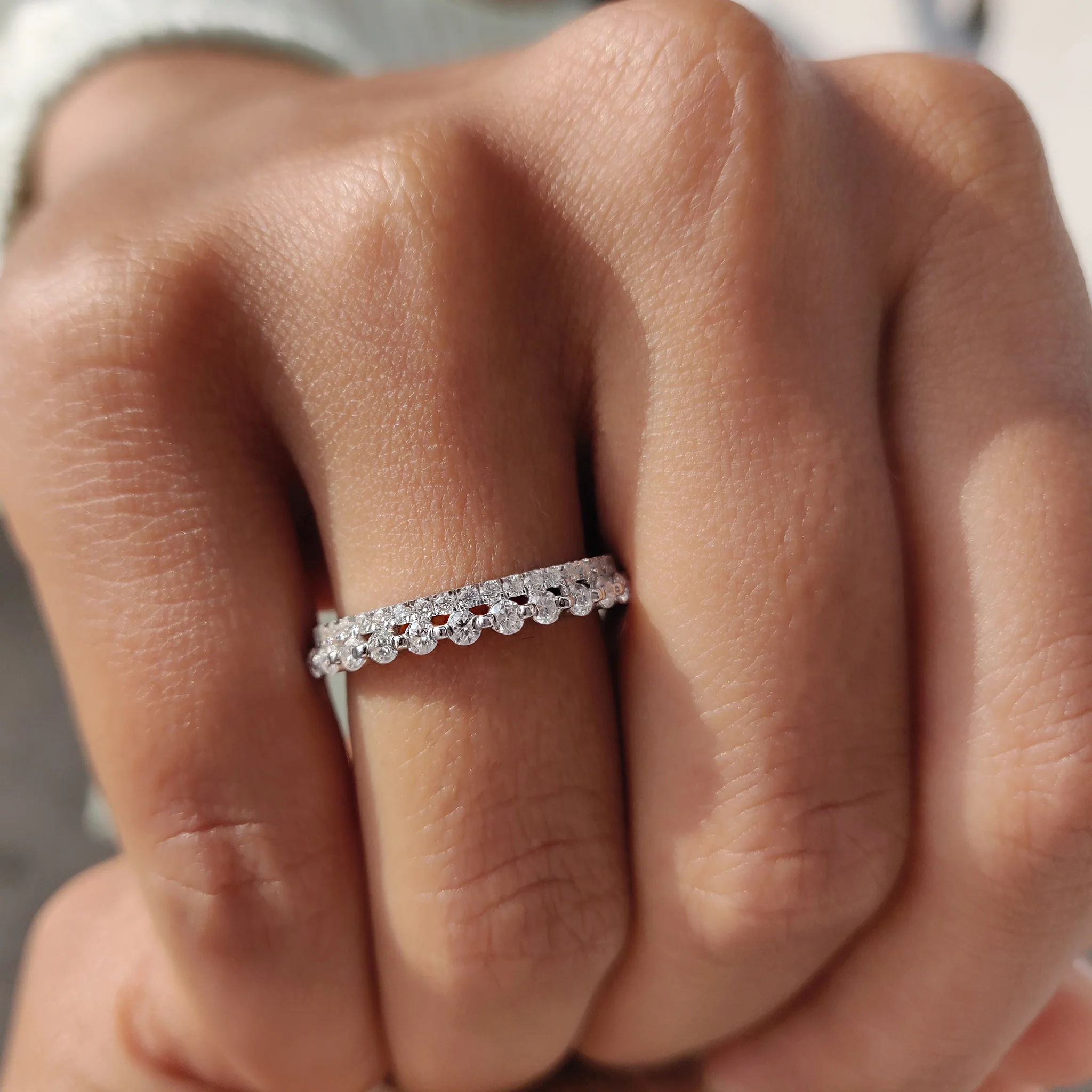 Double Row Round Eternity Band - Image 5